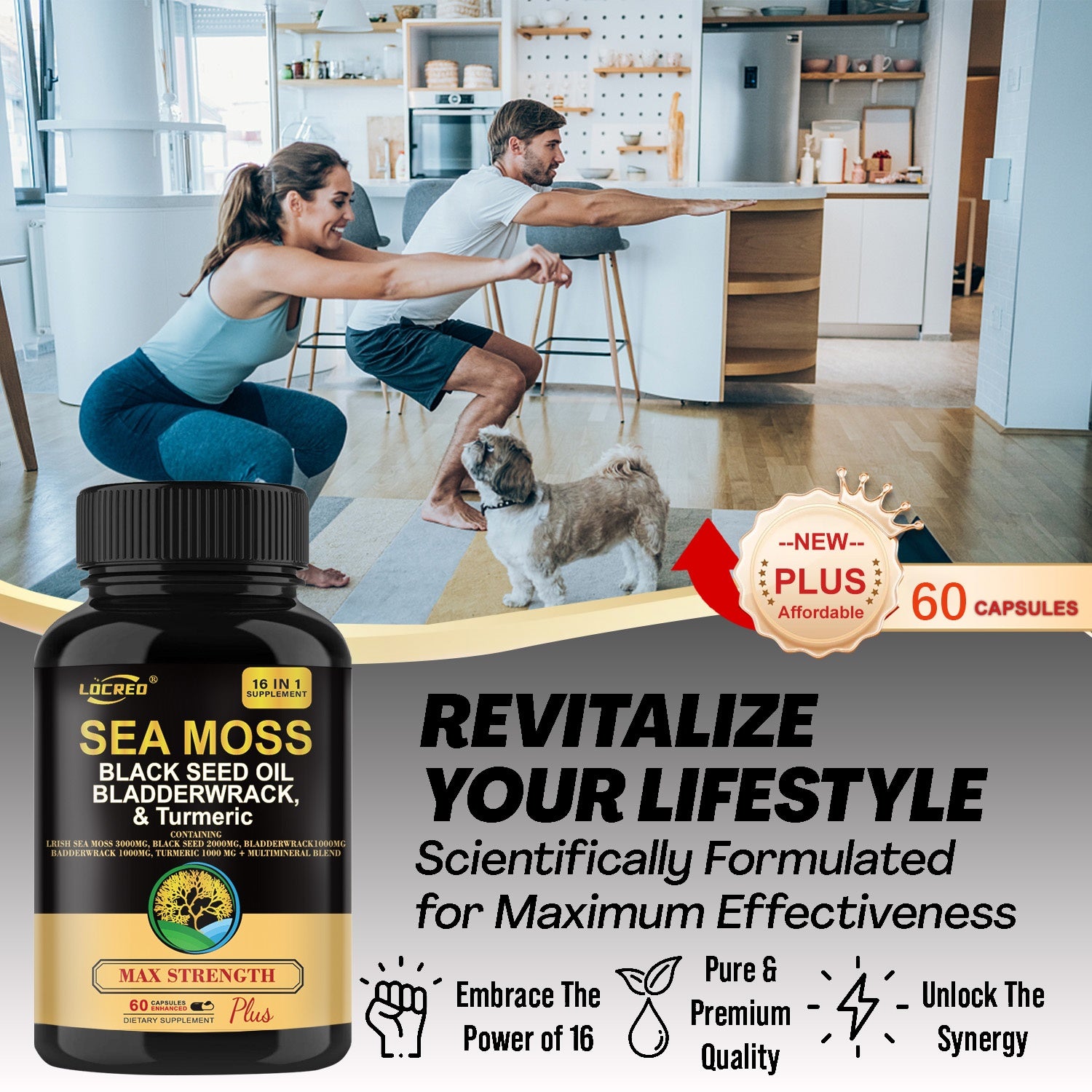 Sea Moss Blend 16-in-1 Supplements Support Capsule - Kadaluu