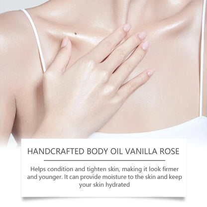 Handcrafted Vanilla Rose Body Oil Nourishing Skin by WoodSleep